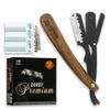 WOODEN HANDLE - BLACK RAZOR AND BLACK DERBY BLADES view 1