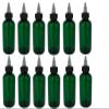 Natural Farms 4 oz Green Boston Plastic Bottles -12 Pack Empty Bottle Refillable - BPA Free - Essential Oils - Aromatherapy | Black/Natural Twist Top Cap - Made in the USA view 1