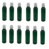 Natural Farms 4 oz Green Cosmo Plastic Bottles -12 Pack Empty Bottle Refillable - BPA Free - Essential Oils - Aromatherapy | White Press Down Disc Cap - Made in the USA view 1