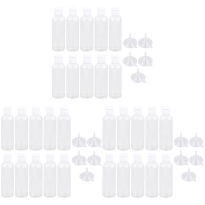 minkissy 30pcs Refillable Empty Bottle Travel Dispenser Makeup Lid Portable Lid Dispenser Bottle Leakproof Eco-friendly Container