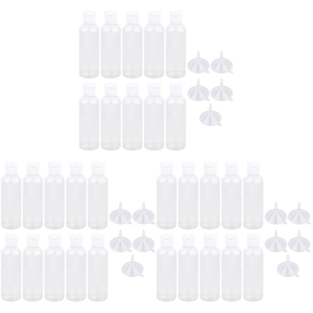 minkissy 30pcs Refillable Empty Bottle Travel Dispenser Makeup Lid Portable Lid Dispenser Bottle Leakproof Eco-friendly Container