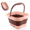 AWA Foot Soaking Tub, Collapsible Foot Bath Soak Tub for Soaking Feet, Pedicure Bowl, Plastic Feet Soaking Tub with Acupressure Massage Points, Foldable Laundry Basket (Pink Foot Tub) view 1
