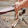 Razor Strop - Barber's Latigo Leather Straight Razor Strop. Dual Strap that will be a Great Addition for Any Straight Razor. PREMIUM LEATHER Strop for Sharpening. (Black Personalized) view 3
