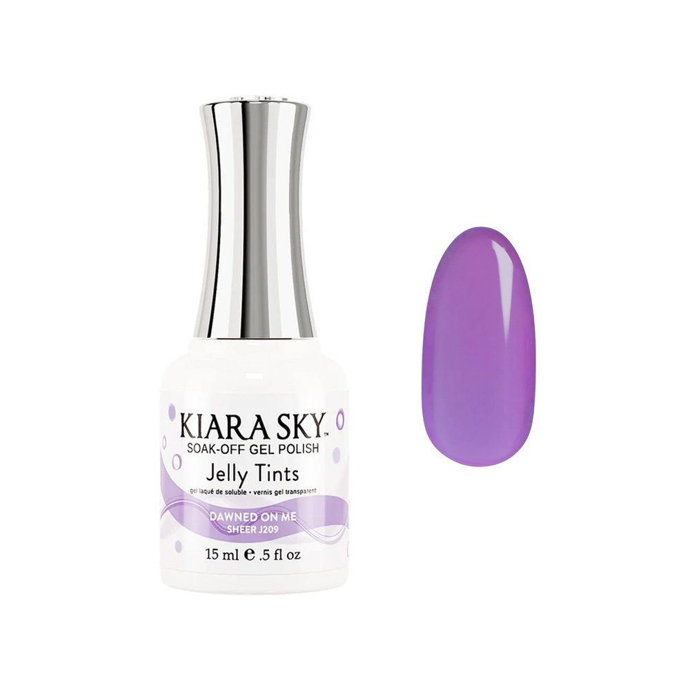 KIARA SKY Jelly Tints Soak Off Gel Polish 15ml, Dawned on Me (cool-toned purple)