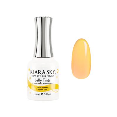 KIARA SKY Jelly Tints Soak Off Gel Polish 15ml, Sun Beams (vibrant orange)