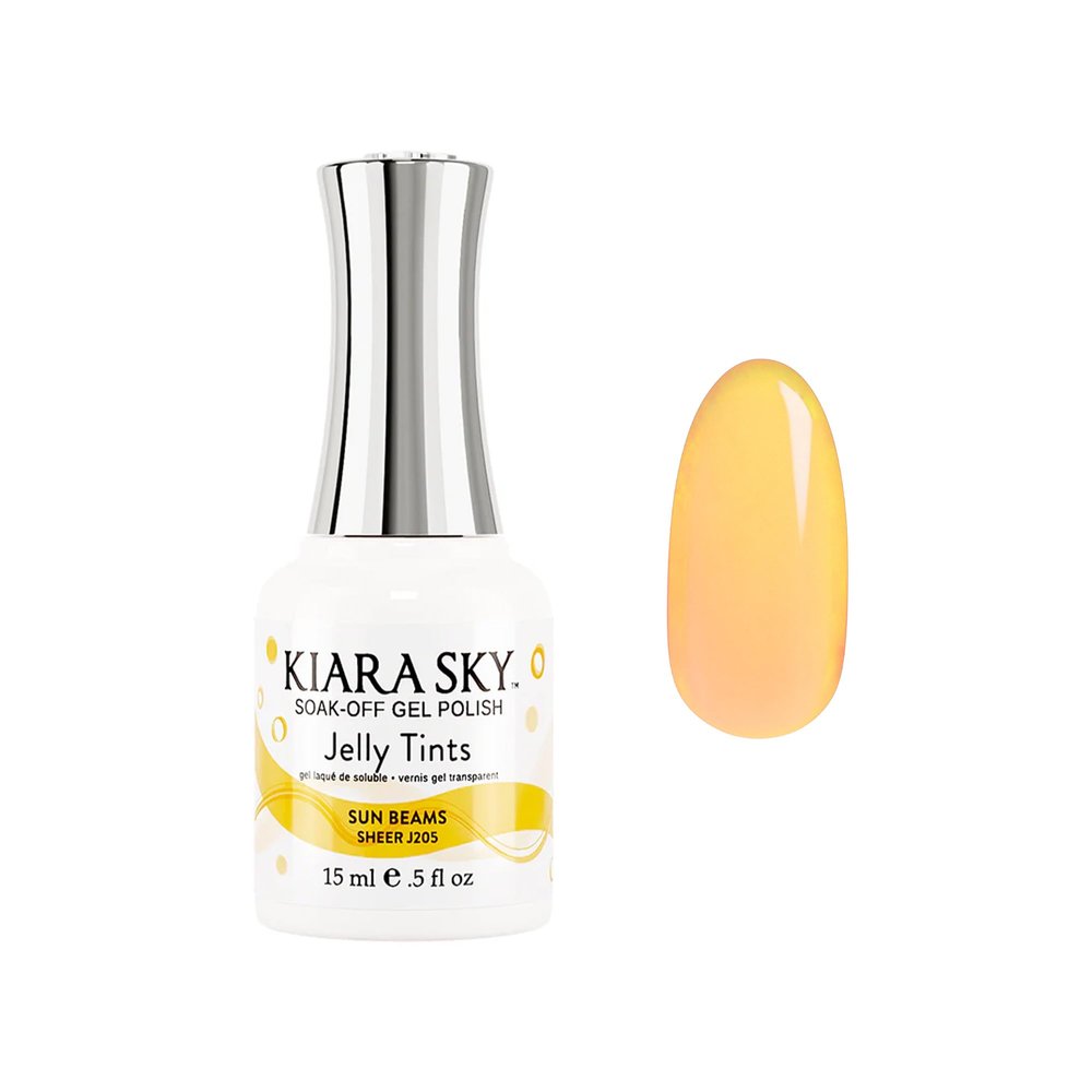 KIARA SKY Jelly Tints Soak Off Gel Polish 15ml, Sun Beams (vibrant orange)
