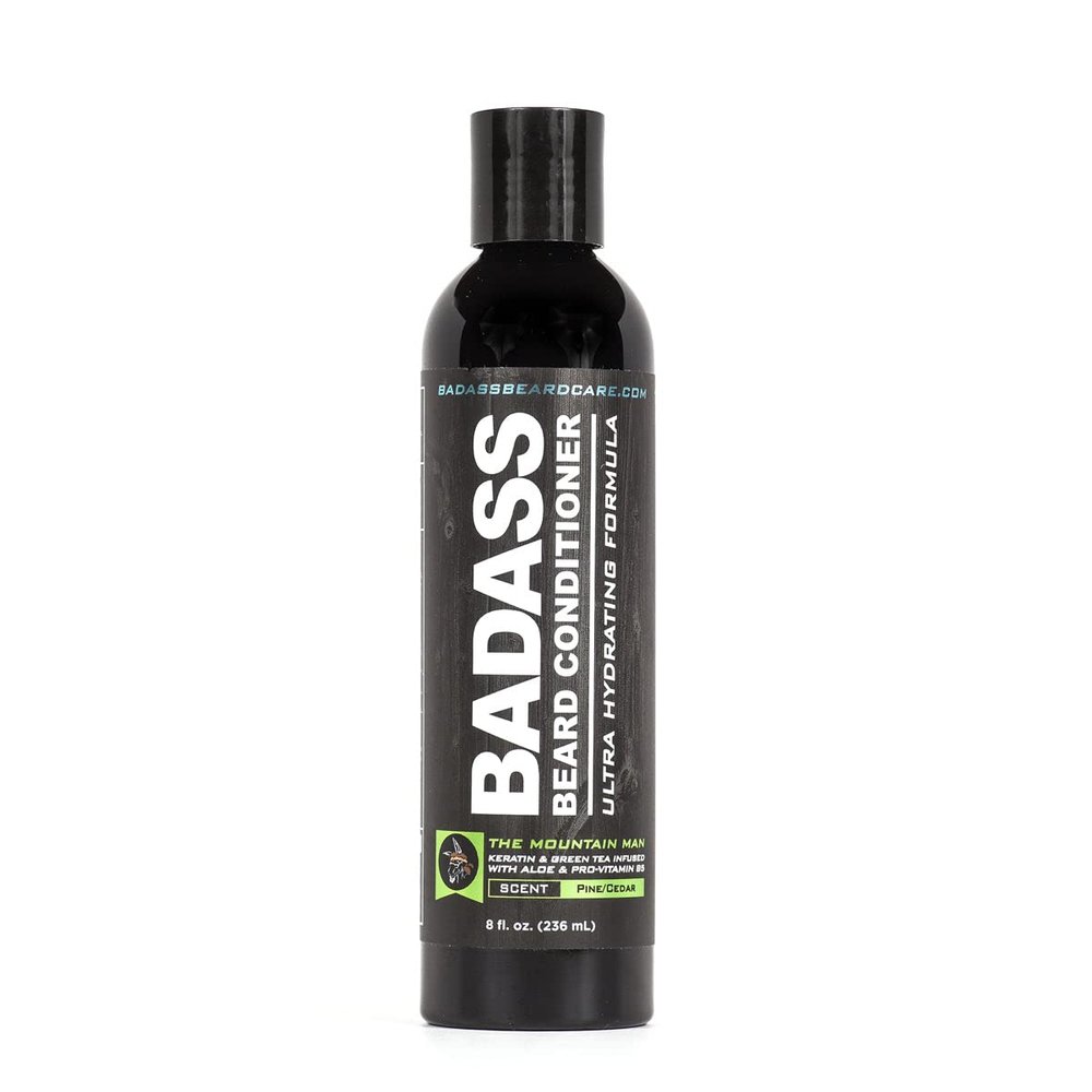 Badass Beard Care Beard Conditioner For Men - THE MOUNTAIN MAN, 8oz - Made of Natural Ingredients for A Healthy, Soft, & Itch Free Beard and Mustache