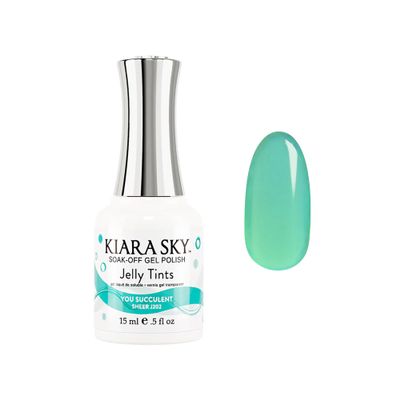 KIARA SKY Jelly Tints Soak Off Gel Polish 15ml, You Succulent (teal)