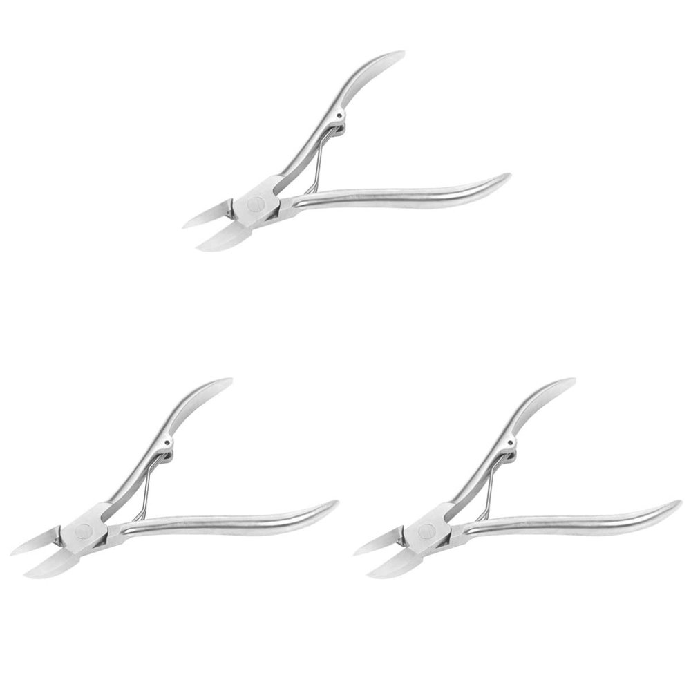 FRCOLOR 3pcs Stainless Steel Nail Cuticle Clippers Professional Nail Care Tools Comfortable Grip for Home Use