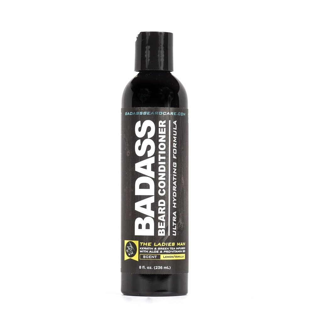 Badass Beard Care Beard Conditioner For Men - THE LADIES MAN, 8oz - Made of Natural Ingredients for A Healthy, Soft, & Itch Free Beard and Mustache