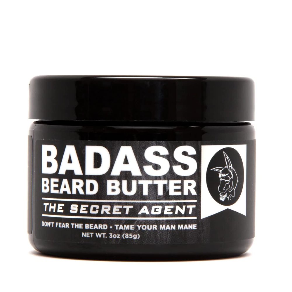Badass Beard Care Beard Butter For Men - THE SECRET AGENT, 3 oz - Made of Natural Ingrediens for Healthy, Soften and Itchness Free Beard and Mustache