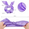 ACO-UINT 20 Pack Purple Scrunchies for Women - Satin Silk Hair Ties with Bow for Thick Hair, Cute Ponytail Holders and Ribbon Accessories view 2