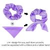 ACO-UINT 20 Pack Purple Scrunchies for Women - Satin Silk Hair Ties with Bow for Thick Hair, Cute Ponytail Holders and Ribbon Accessories view 3