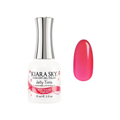 KIARA SKY Jelly Tints Soak Off Gel Polish 15ml, Fairy Duster (red and pink mix)