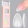 AILLSA Short Almond Nail Tips 450PCS Upgraded Matte Gel Nails Tips No Filed Pre-shaped Soft Full Cover Short Almond Nails Clear False Gelly Nail Tip for Soak Off Nail Extensions 15 Sizes view 1