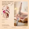 Shine Chance Acrylic Nail Brush Size 10, 100% Real Kolinsky Art Nail Brush for Acrylic Powder Application, Handmade Women Manicure Nail Extension Tool for Professional DIY Home Salon and Beginners view 2