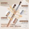 Shine Chance Acrylic Nail Brush Size 10, 100% Real Kolinsky Art Nail Brush for Acrylic Powder Application, Handmade Women Manicure Nail Extension Tool for Professional DIY Home Salon and Beginners view 3