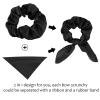 ACO-UINT 20 Pack Black Satin Scrunchies for Women, Hair Ties for Thick Hair, Cute Bow Hair Scrunchies with Ribbon for Girls, 20 Pcs Hair Accessories view 3