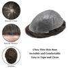 Toupee for Men Ultra Thin Skin Men Hair Replacement System European Human Hairpiece 0.04mm Thin PU Mens Toupee Natural Hairline Black Brown Blonde Gray Hair Units view 4