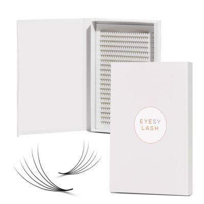 Eyesy Lash 600 Easy Promade Fans - 5D 0.07 Curl CC Mixed Lengths 8-16mm - Ultra Speed 20 Lines Eyelash Trays Volume Premade Lash Fans Handmade Pre Made Eyelash Extensions Fluffy Soft Pointy Base