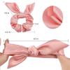 ACO-UINT 20 Pack Pink Bow Scrunchies for Thick Hair, Satin Silk Ponytail Holders with Ribbon for Girls and Women view 2