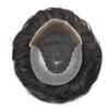 Toupee For Men French Lace Front Bleached Knots Mens Toupee Natural HaIrline Breathable Human Hair System For Men (7"X9", #1B20 Off Black with 20% Gray Hair-120% density) view 4