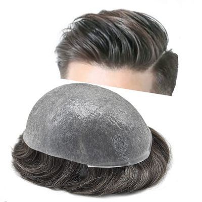 Toupee for Men Ultra Thin Skin Men Hair Replacement System European Human Hairpiece 0.04mm Thin PU Mens Toupee Natural Hairline Black Brown Blonde Gray Hair Units