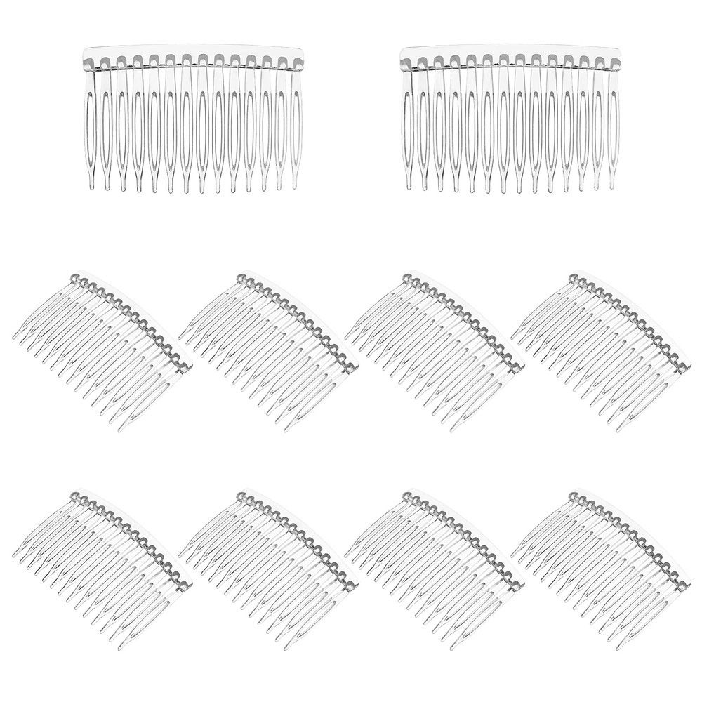 10pcs Hair Clip Combs for Ladies Teethed Hair Combs Accessories Decorations Bridal Decoration 14-teeth Side Transparent Wedding