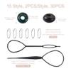Fashewelry Hair Braid Set Including 30pcs 10mm Mixed Natural Stone Large Hole Rondelle Beads 4mm Hole & 200pcs Disposable Rubber Bands & 2pcs Topsy Hair Tail Tools for Women Girl Braid Hair Styling view 3