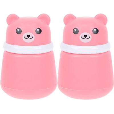 Beaupretty 2pcs Cartoon Powder Puff Box Soft Material for Talcum Cosmetic Powders Portable Puff Holder for Care