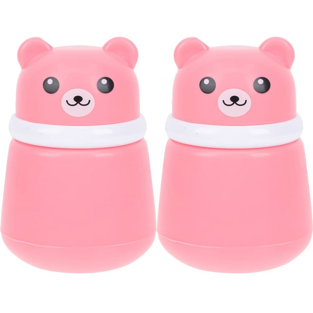 Beaupretty 2pcs Cartoon Powder Puff Box Soft Material for Talcum Cosmetic Powders Portable Puff Holder for Care