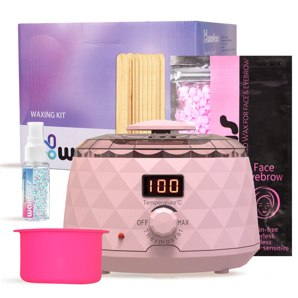 Waxfans Hair Removal Wax Warmer and Waxing Kit for Women and Men, Digital Wax Pot with Wax Beads for Sensitive Skin, Upgraded Accessory, Full Body Waxing at Home