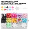 365pcs Rainbow Hair Dreadlocks Bead with Box Kit Resin Colorful Hair Braiding Beads Y2K Style Handmade DIY Jewelry Accessories for Hair Beard Braiding Pendants Bracelets view 4