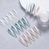Pretty Diva White Chrome Nail Powder - 1g Super Glossy Mirror Effect White Moonlight Nails Chrome Powder, Salon Quality Chrome Powder Pigment for Nails view 3