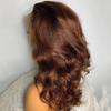 13x6 Brown Body Wave #4 Colored HD Transparent Lace Front Human Hair Wig Brazilian Remy Hair Pre Plucked Natural Hairline With Baby Hair Bleached Knots Glueless Wig for Women 150% Density 16 Inch view 3