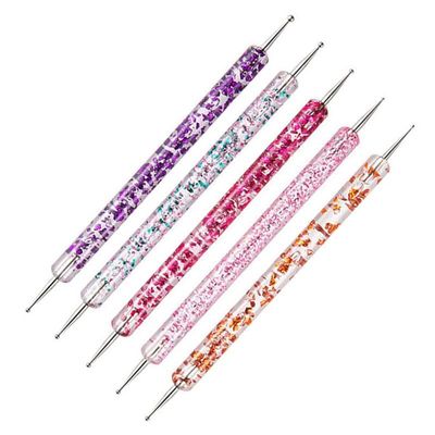 XTYPE 5 Pcs/Set Nail Art Dotting Pen Crystal Beads Handle Dual-Ended Drawing Painting Rhinestones Manicure Tools Nail Tools for Manicure (Color : 01)