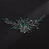 Aimimier Bridal Green Crystal Hair Comb Emerald Rhinestone Headpiece for Bride Wedding Prom Party Festival Hair Accessories for Women (Silver) view 3