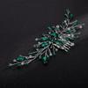 Aimimier Bridal Green Crystal Hair Comb Emerald Rhinestone Headpiece for Bride Wedding Prom Party Festival Hair Accessories for Women (Silver) view 4