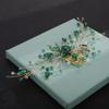 Aimimier Bridal Green Crystal Hair Comb Emerald Rhinestone Hair Vine Prom Party Festival Wedding Hair Accessories for Women (Gold) view 4