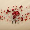 Aimimier Bridal Red Crystal Hair Comb Ruby Hair Comb Silver Headband Prom Party Festival Wedding Hair Accessories for Women (Red) view 4