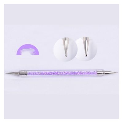 pblengraws Dual-Ended Nail Dotting Pen Crystal Beads Handle Rhinestone Studs Picker Wax Pencil Manicure Nail Art Tool Nail Art Aids (Color : Purple)