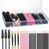 300pcs Disposable Makeup Tool Kit,Brow brush/Mascara brush/Lip Applicators/Eyeshadow applicators/Eye liner brush,JASSINS Makeup Disposable Accessories With Organizer Box view 1
