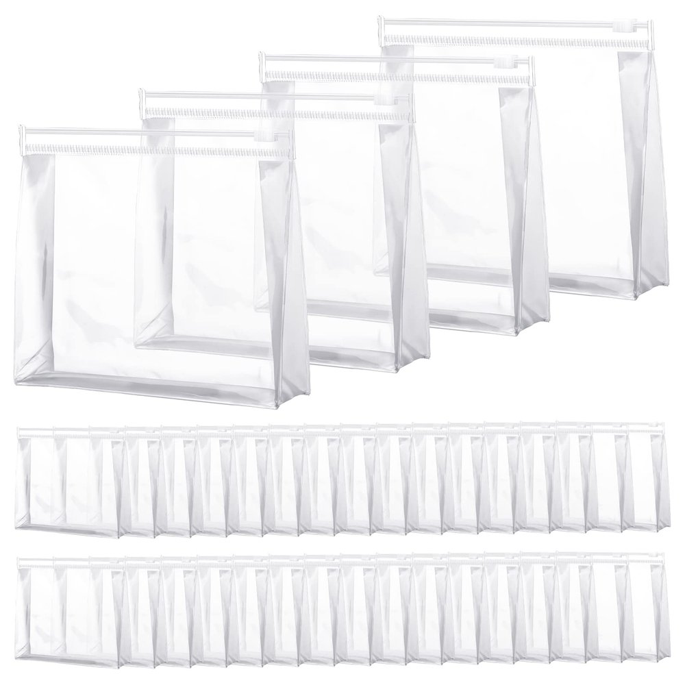 Xuniea 50 Pcs Mini Clear Makeup Bag Small Clear Zipper Pouch Travel Plastic Cosmetic Organizer Waterproof for Toiletries Swimsuit Bikini Bathing Suit(5.9 x 5.1 x 1.45 in,Transparent)