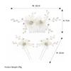 Wedding Hair Comb, Flower Bridal Side Comb Rhinestone Hair Stick U Shaped Bride Hair for Women Girls view 2