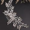 Teyglen Women's Large Shiny Rhinestones Flower Crystal Pearls Luxurious Bridal Hair Comb Headband, Silver view 3
