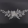 Teyglen Women's Large Shiny Rhinestones Flower Crystal Pearls Luxurious Bridal Hair Comb Headband, Silver view 4