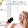Silicone Body Scrubber, Upgraded Double-Sided Ergonomic Handle Bath Brush, Body Wash Scrubber, Good Lather, Exfoliating Body Brush, Suitable for Children, Women, Men(Black) view 3