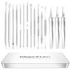 15 PCS Blackhead Remover Pimple Popper Tool Kit,Black Head Removal Extractor for Acne Comedone Whitehead Popping Zit Blemish Facial Skin Care Tools with Metal Case view 1