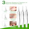 15 PCS Blackhead Remover Pimple Popper Tool Kit,Black Head Removal Extractor for Acne Comedone Whitehead Popping Zit Blemish Facial Skin Care Tools with Metal Case view 3