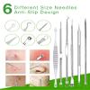 15 PCS Blackhead Remover Pimple Popper Tool Kit,Black Head Removal Extractor for Acne Comedone Whitehead Popping Zit Blemish Facial Skin Care Tools with Metal Case view 4